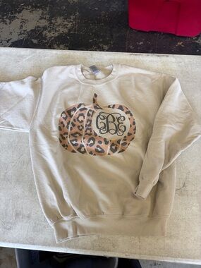 Leopard Pumpkin CBE Monogram Sweatshirt - Cream